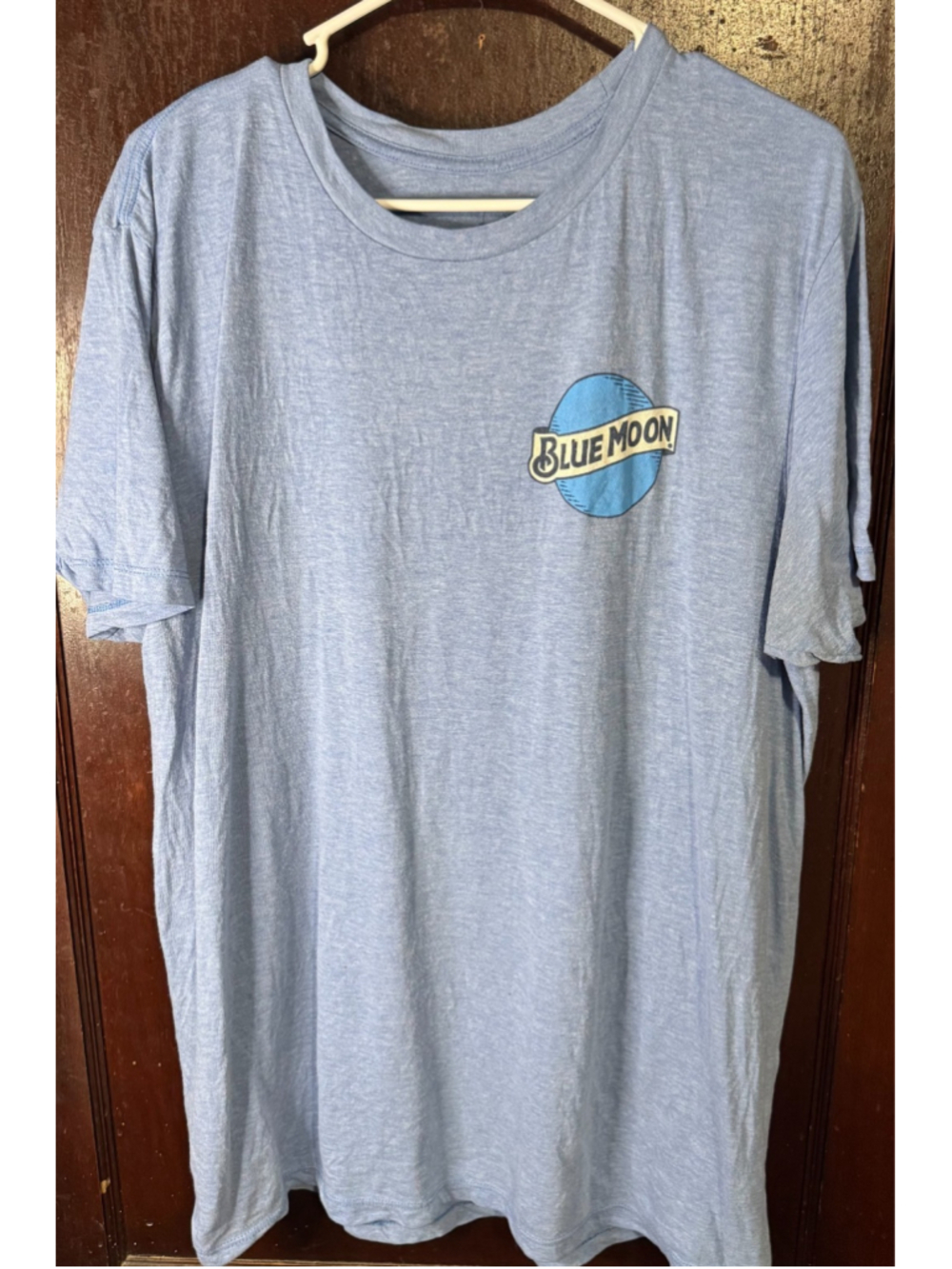 Blue Moon Beer Blue Vintage Logo Tee Shirt Men Sz L